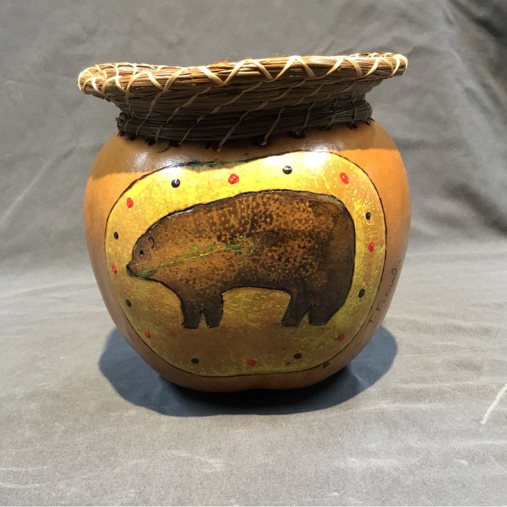 Hand-Painted Native American Gourd